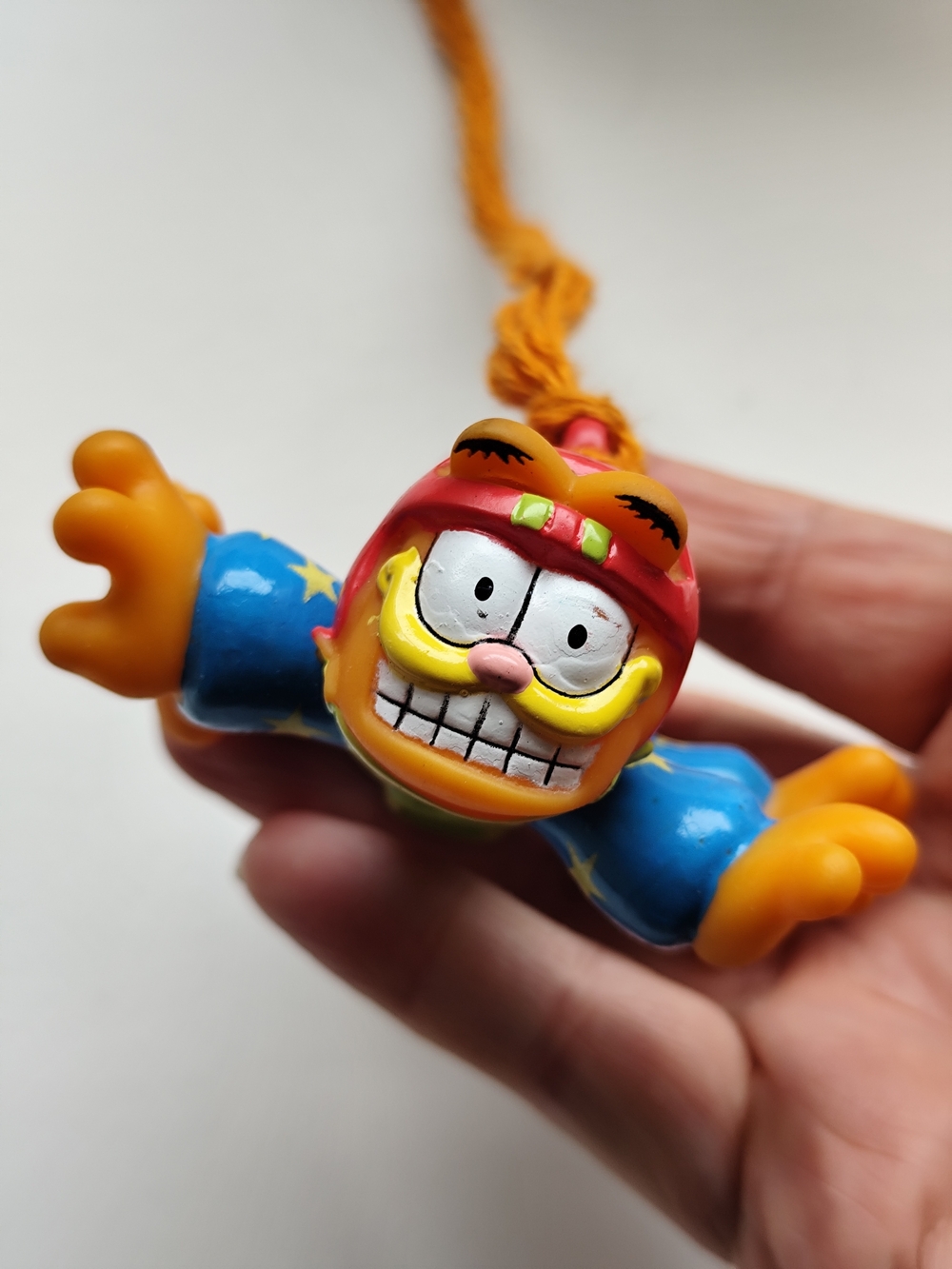 3/$30💜Vintage Garfield 3.5" Plastic Skydiver Figure 1978 Sky Diving Parachute
